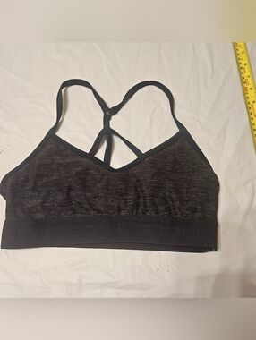 Live Love Dream LLD Womens Gray Heathered Strappy Racerback Sports Bra. Sz M